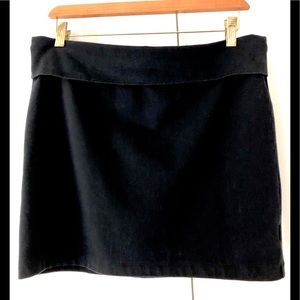 Black cotton spandex Jersey knit miniskirt Fold over waist Junior size XL